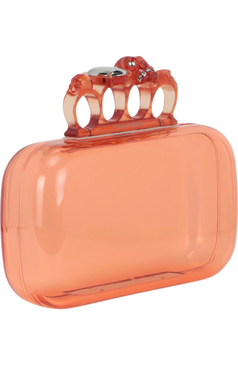 Alexander McQueen Puma Skull Four Ring Clutch, Alternate, color, Apricot