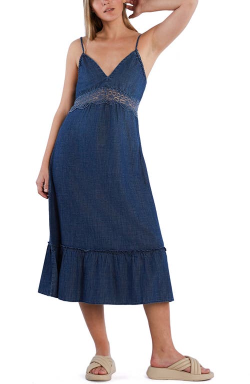 WASH LAB DENIM WASH LAB DENIM JOLIE LACE INSET COTTON BLEND DRESS
