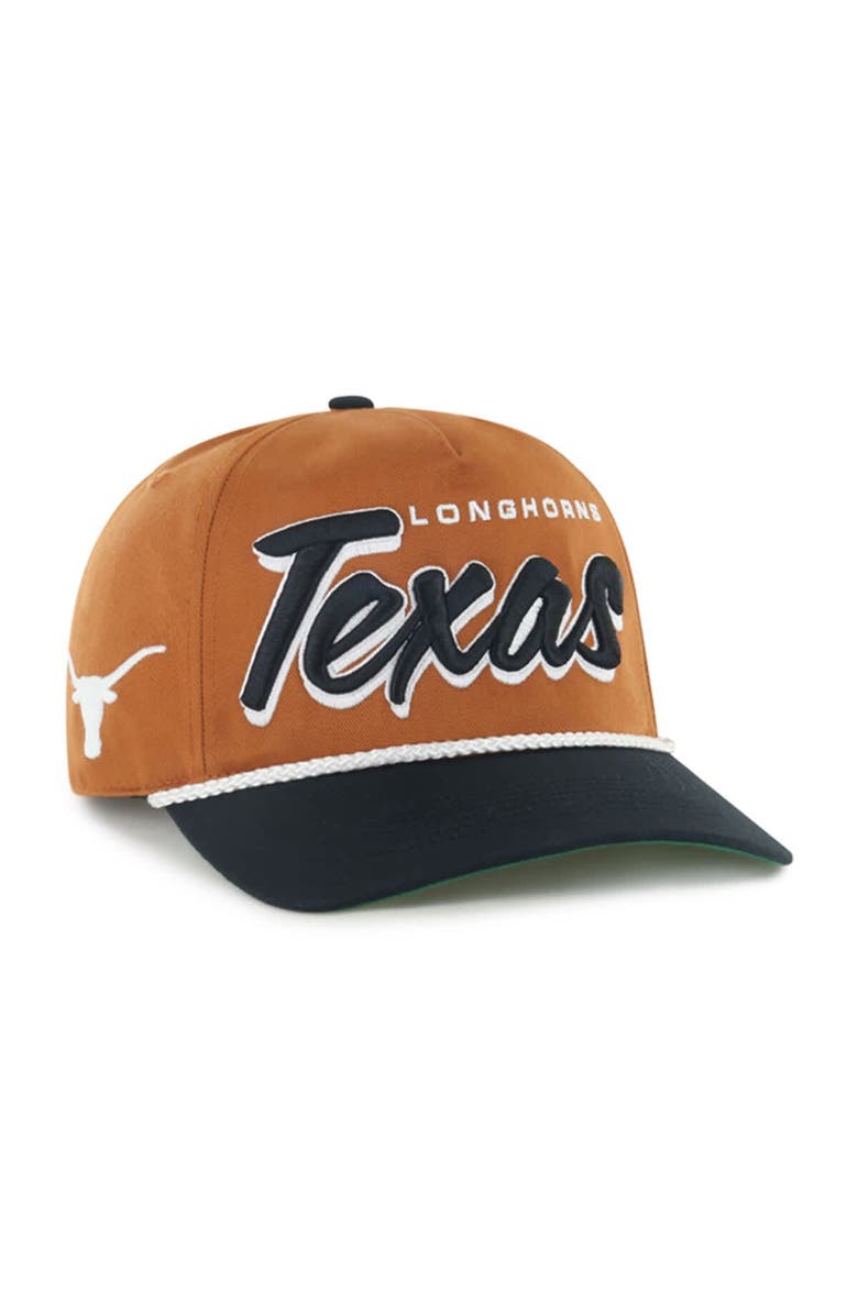 '47 Men's '47 Texas Orange Texas Longhorns Dropshadow Rope Hitch Adjustable Hat, Main, color, 