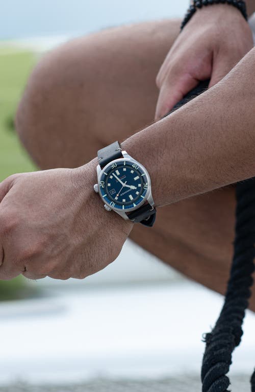 Spinnaker Bradner Automatic Leather Strap Watch, 42mm In Black