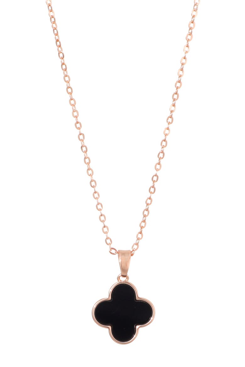 Clover Drop Huggie Hoop Earrings & Pendant Necklace Set, Alternate, color, ROSE GOLD