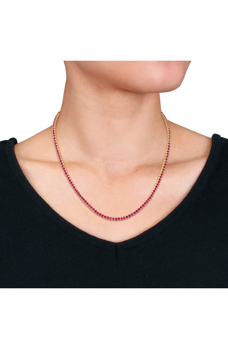 Julianna B. Gemstone Tennis Necklace 14k Gold, Alternate, color, Ruby
