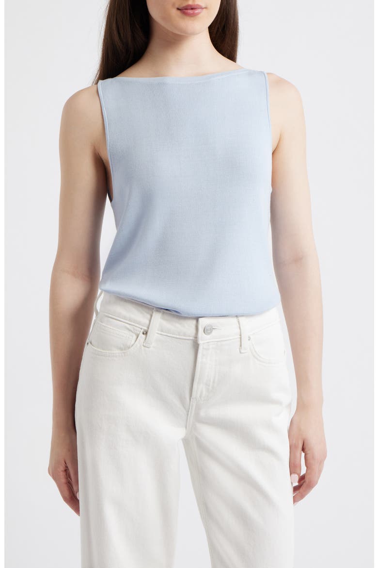 Suenyo Boat Neck Cotton Blend Top, Main, color, SKY BLUE