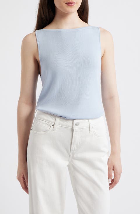 Suenyo Boat Neck Cotton Blend Top