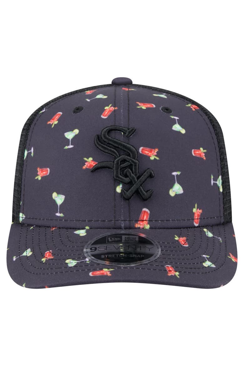 Men's New Era Navy Chicago White Sox Adventure Drinks Pattern 9SEVENTY Stretch-Snap Hat, Alternate, color, Navy