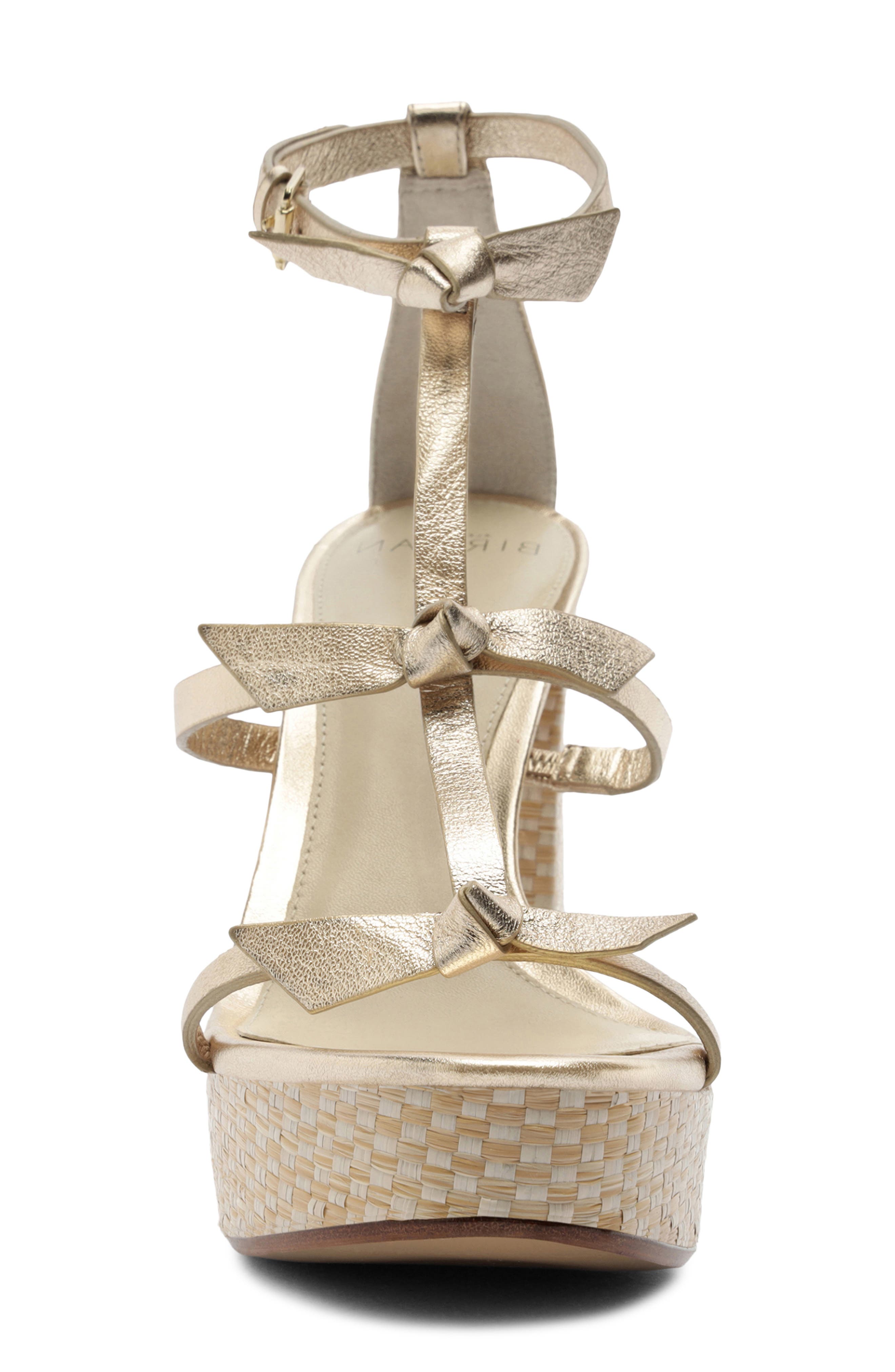 Alexandre Birman Slim Lolita Raffia Platform Sandal, Alternate, color, Golden