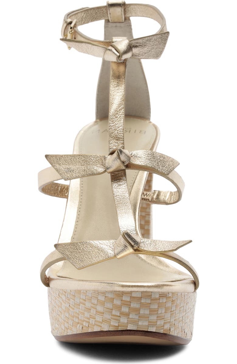 Alexandre Birman Slim Lolita Raffia Platform Sandal, Alternate, color, Golden