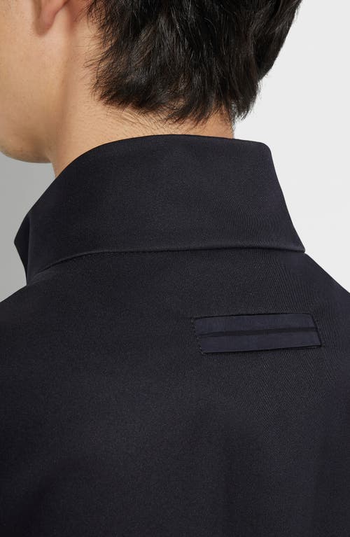 Zegna Stand Collar Jacket In Navy