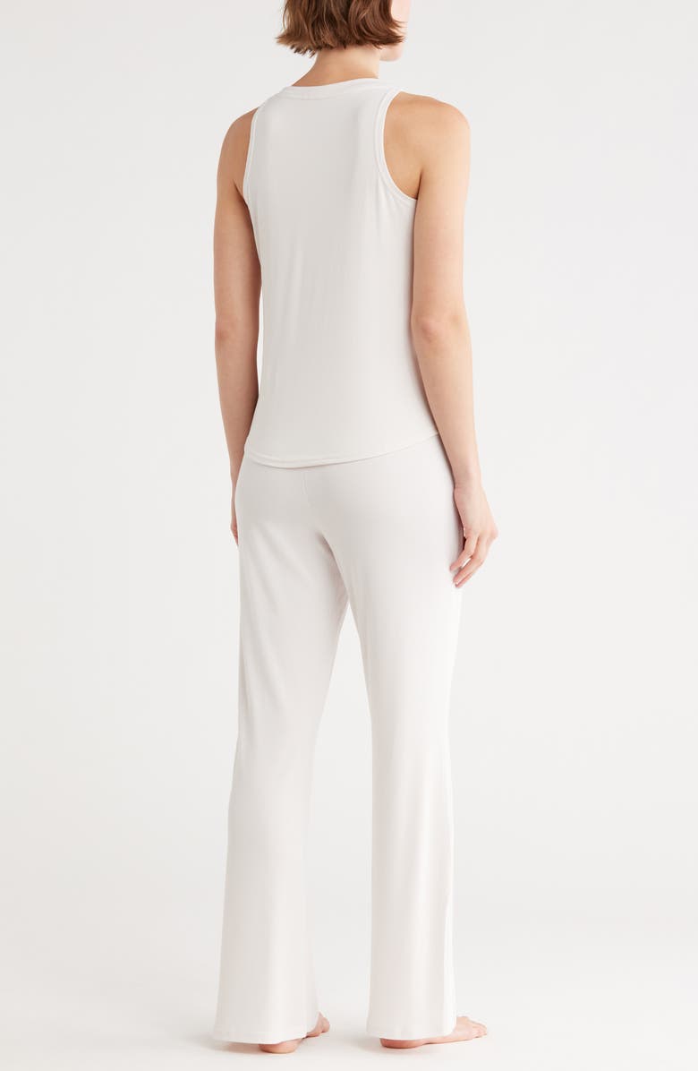 Danskin V-Neck Henley Tank Pajamas, Alternate, color, Pastel Parchment