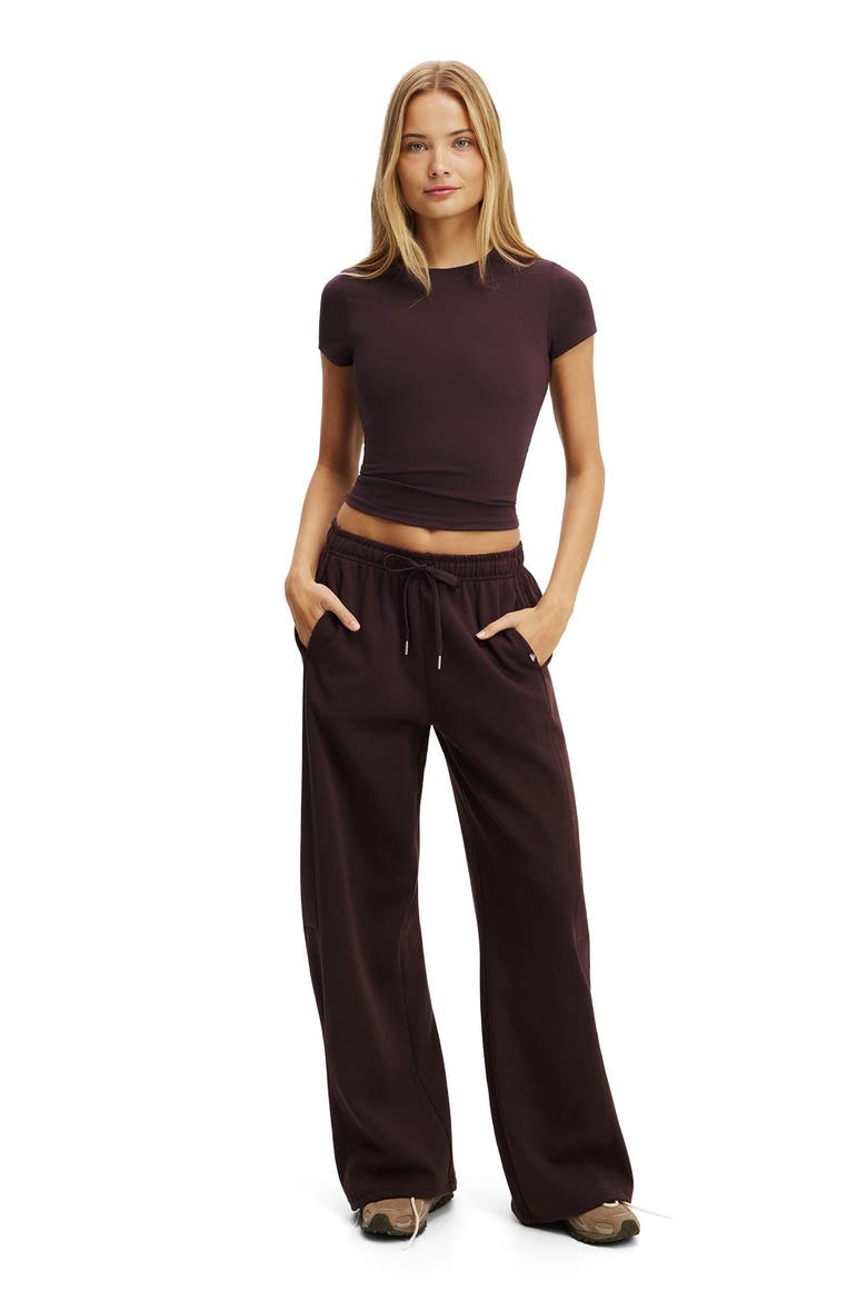 Women's Active Summer Fleece Adjustable Hem Sweatpant, Alternate, color, Italian Plum