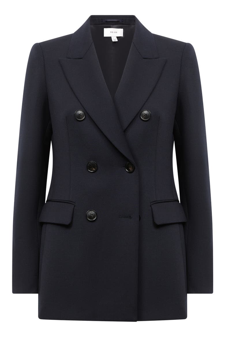 Kali Double Breasted Wool Jacket, Alternate, color, NAVY