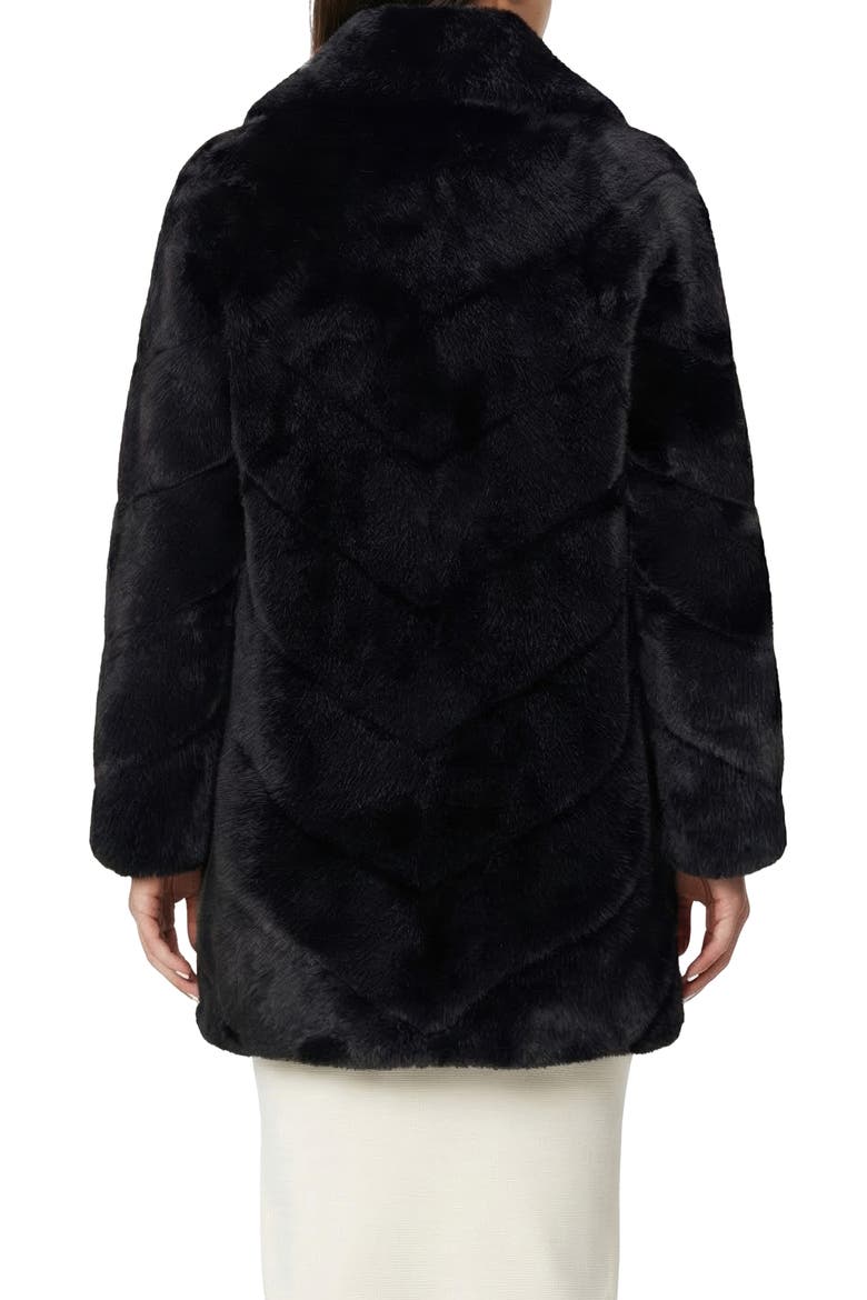 Fur-Free Mink (Faux Fur) Chevron Stroller, Shawl Collar, Alternate, color, BLACK