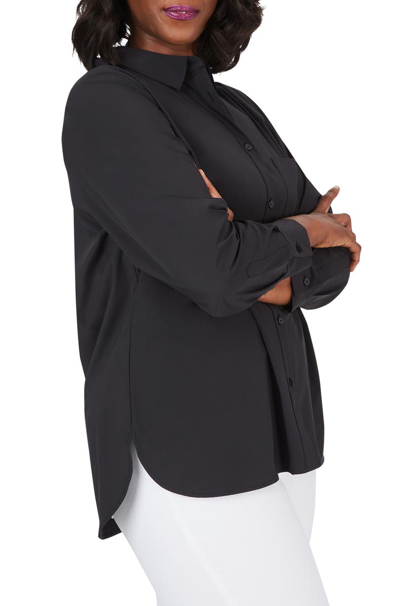 Foxcroft Manhattan Solid Stretch Shirt, Alternate, color, 