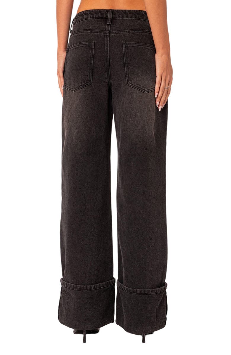 EDIKTED Vesper Cuffed Wide Leg Jeans, Alternate, color, 