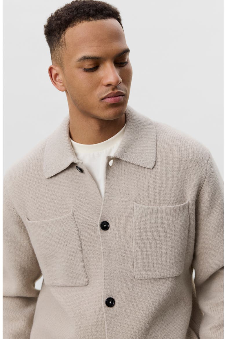 Milano Knit Wool Overshirt, Alternate, color, LIGHT SAND
