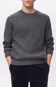 MANGO Rib Crewneck Sweater