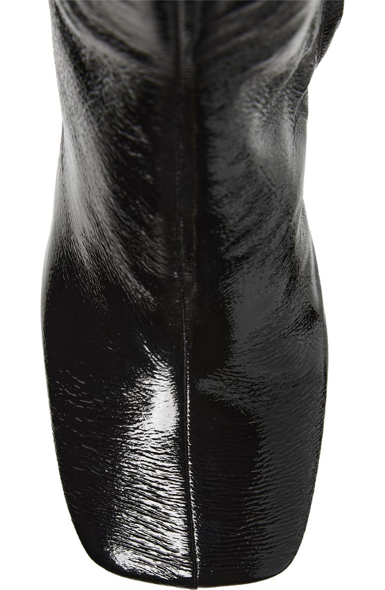 Courrèges Square Toe Vinyl Boot, Alternate, color, Black