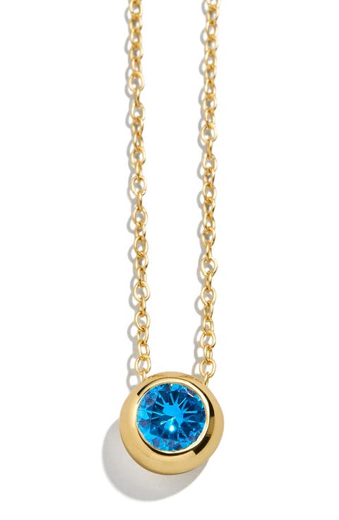 18k Gold Plated Birthstone Pendant Necklace