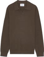 NN07 Paul 60019 Long Sleeve Ribbed Organic Cotton Polo Sweater