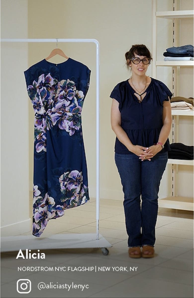 Floral Print Asymmetric Dress, sales video thumbnail