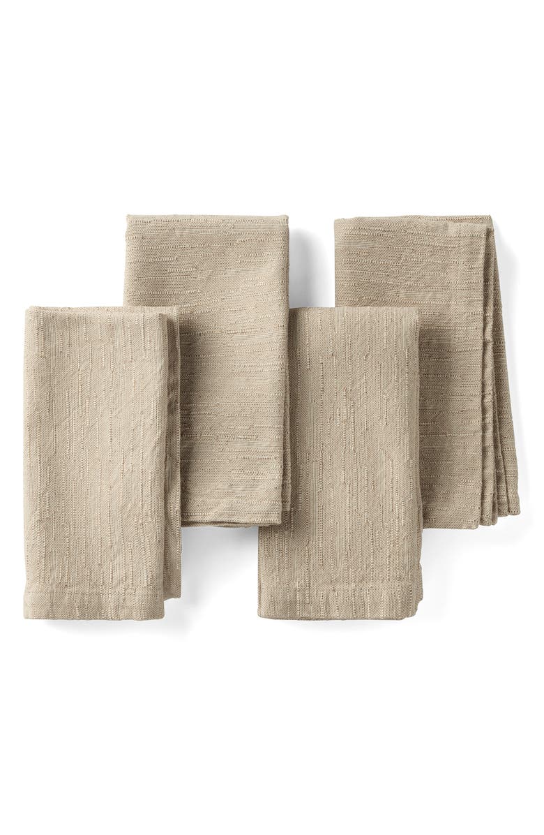 Coyuchi Toro Canyon Set of 4 Textured Organic Cotton Napkins, Main, color, Nutmeg