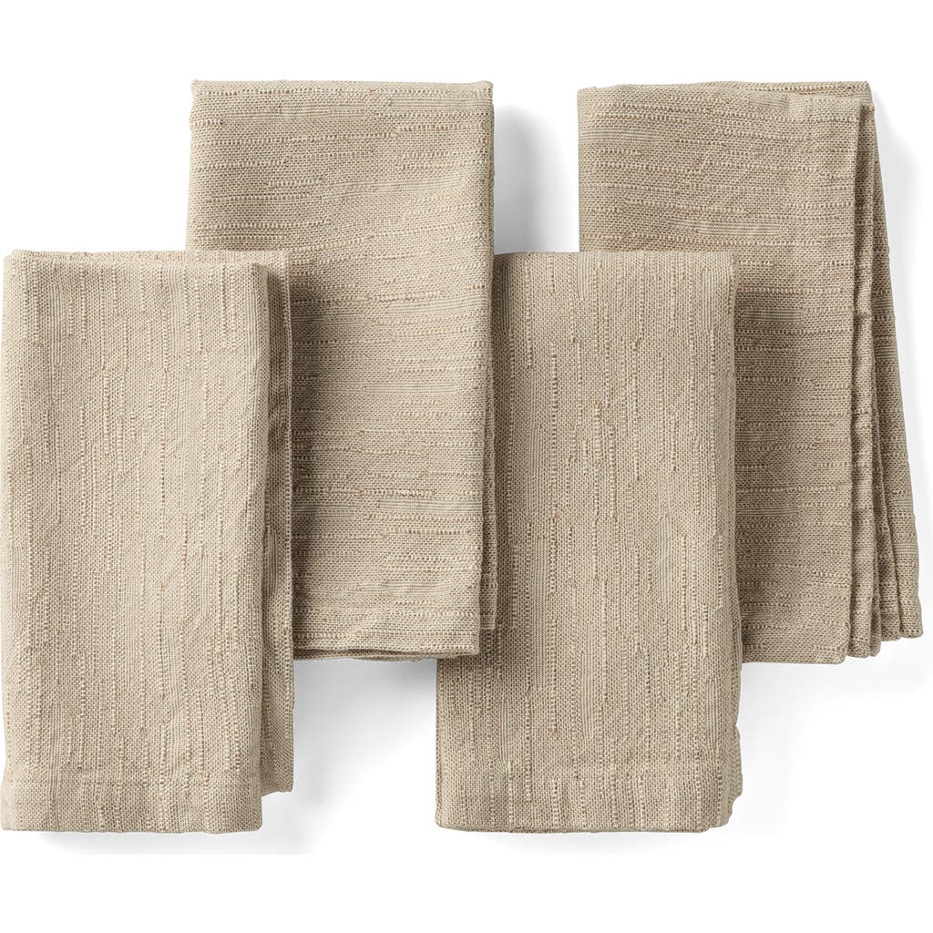 Coyuchi Toro Canyon Set Of 4 Textured Organic Cotton Napkins In Neutral