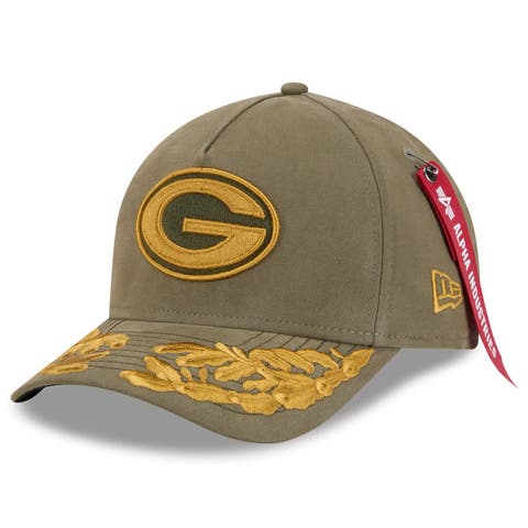 Men's New Era x Alpha Industries  Olive Green Bay Packers A-Frame 9FORTY Adjustable Hat