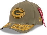 New Era x Alpha Industries Men's New Era x Alpha Industries Olive Green Bay Packers A-Frame 9FORTY Adjustable Hat