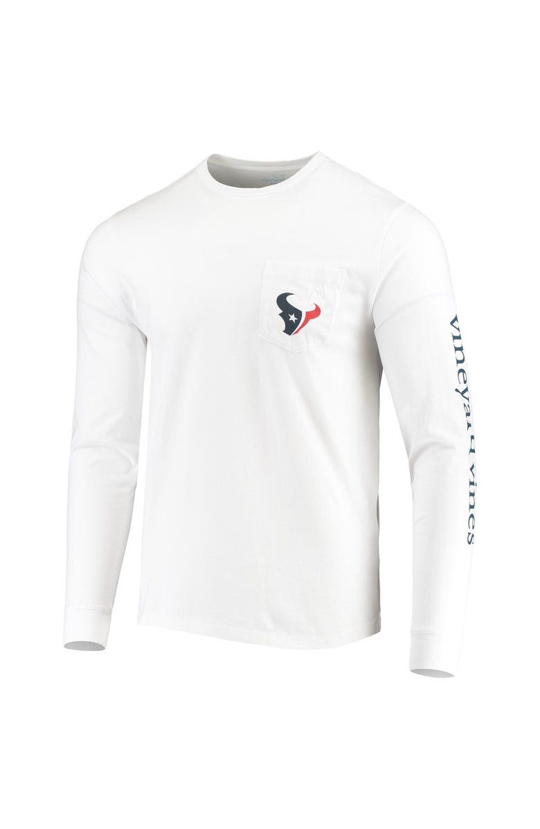 vineyard vines Men's Vineyard Vines White Houston Texans Whale Helmet Long Sleeve T-Shirt, Alternate, color,