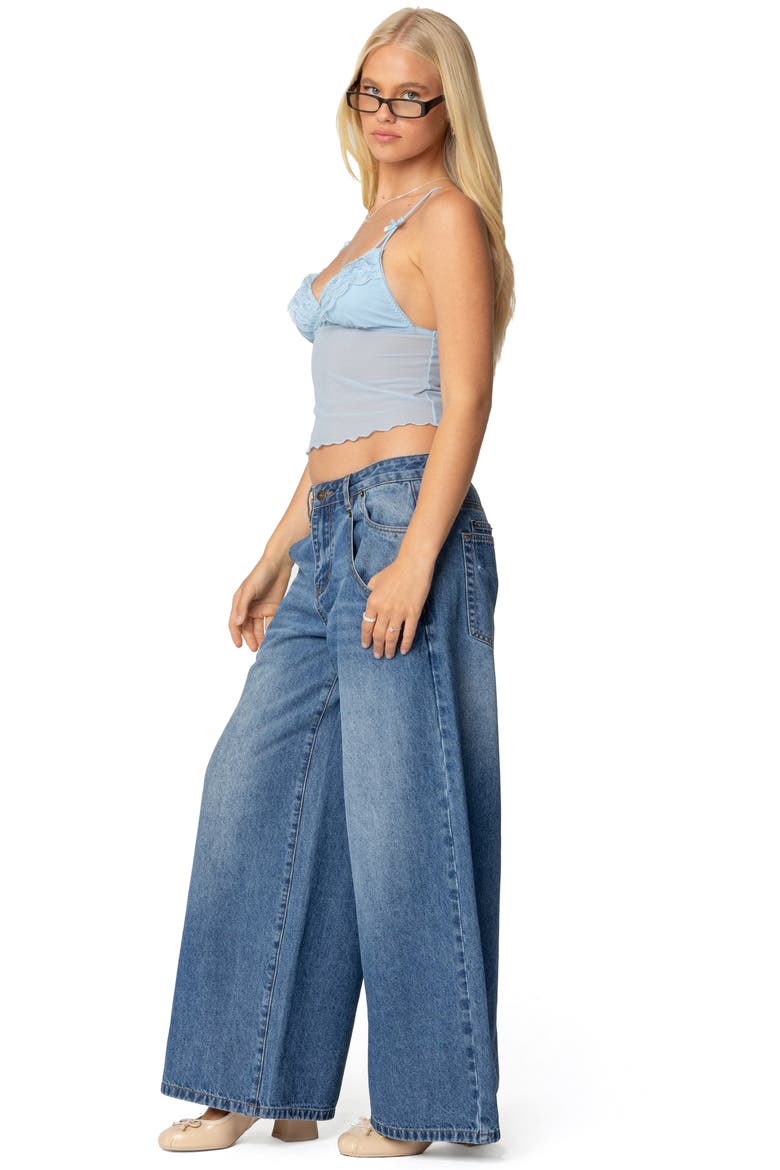 Berkley Lace Trim Sheer Mesh Camisole, Alternate, color, LIGHT-BLUE