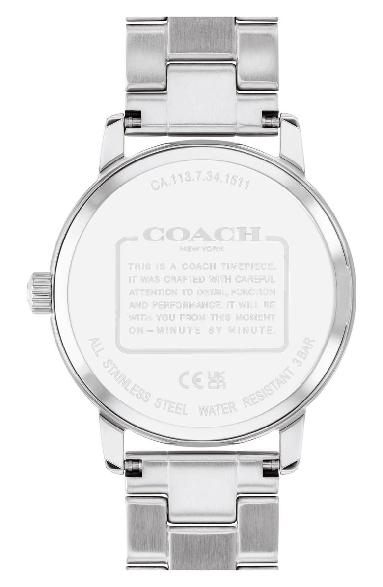 COACH Grand Quartz Bracelet Watch, 36mm, Alternate, color, Silver White