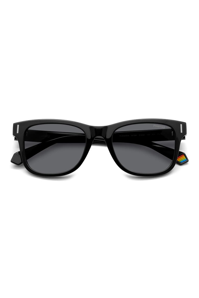 51mm Polarized Square Sunglasses, Alternate, color, BLACK/ GRAY POLARIZED