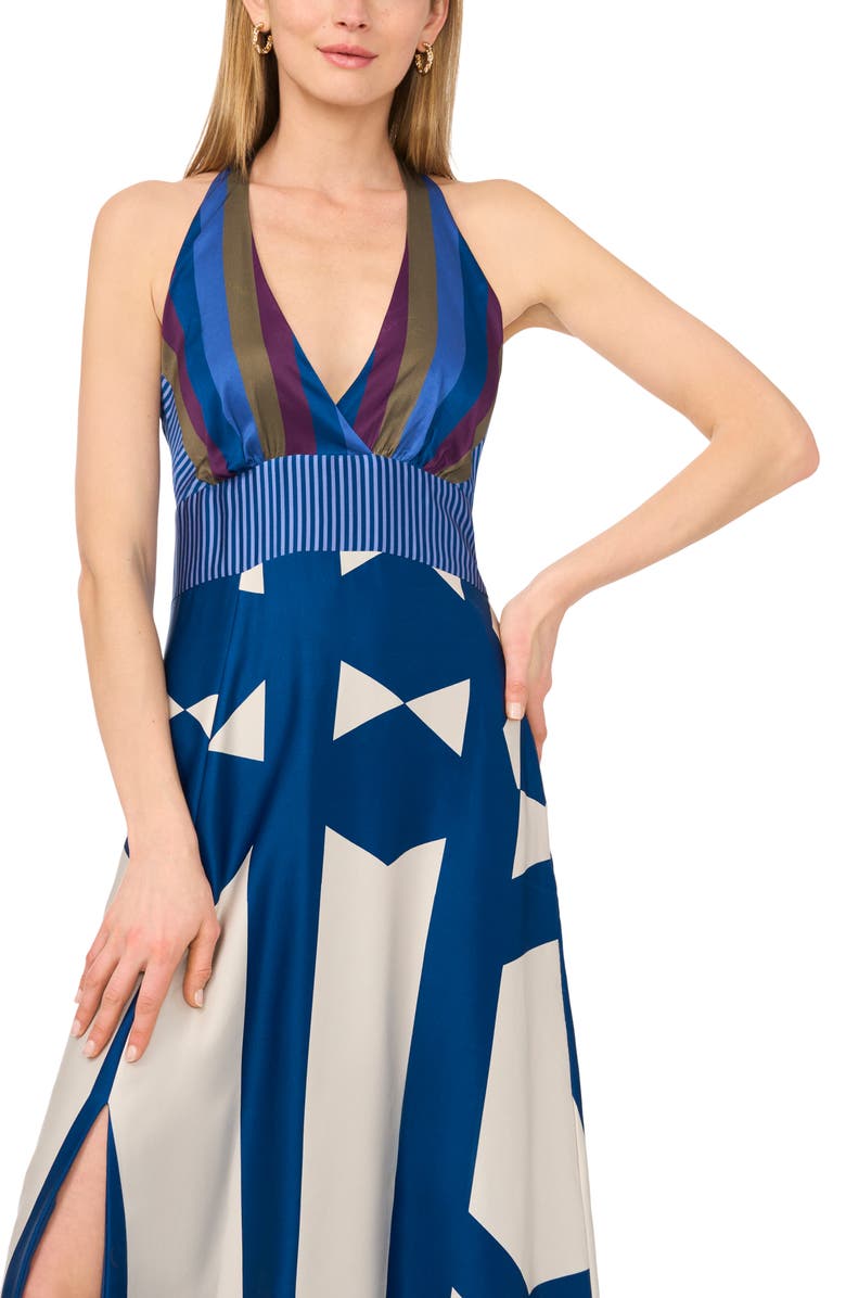 Vince Camuto Barback Print Sleeveless Maxi Dress, Alternate, color, Classic Navy