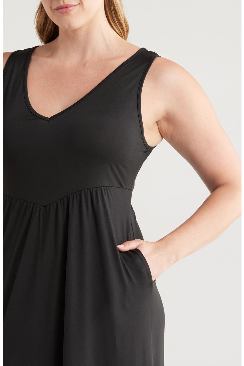 Sleeveless Stretch Maxi Dress, Alternate, color, BLACK