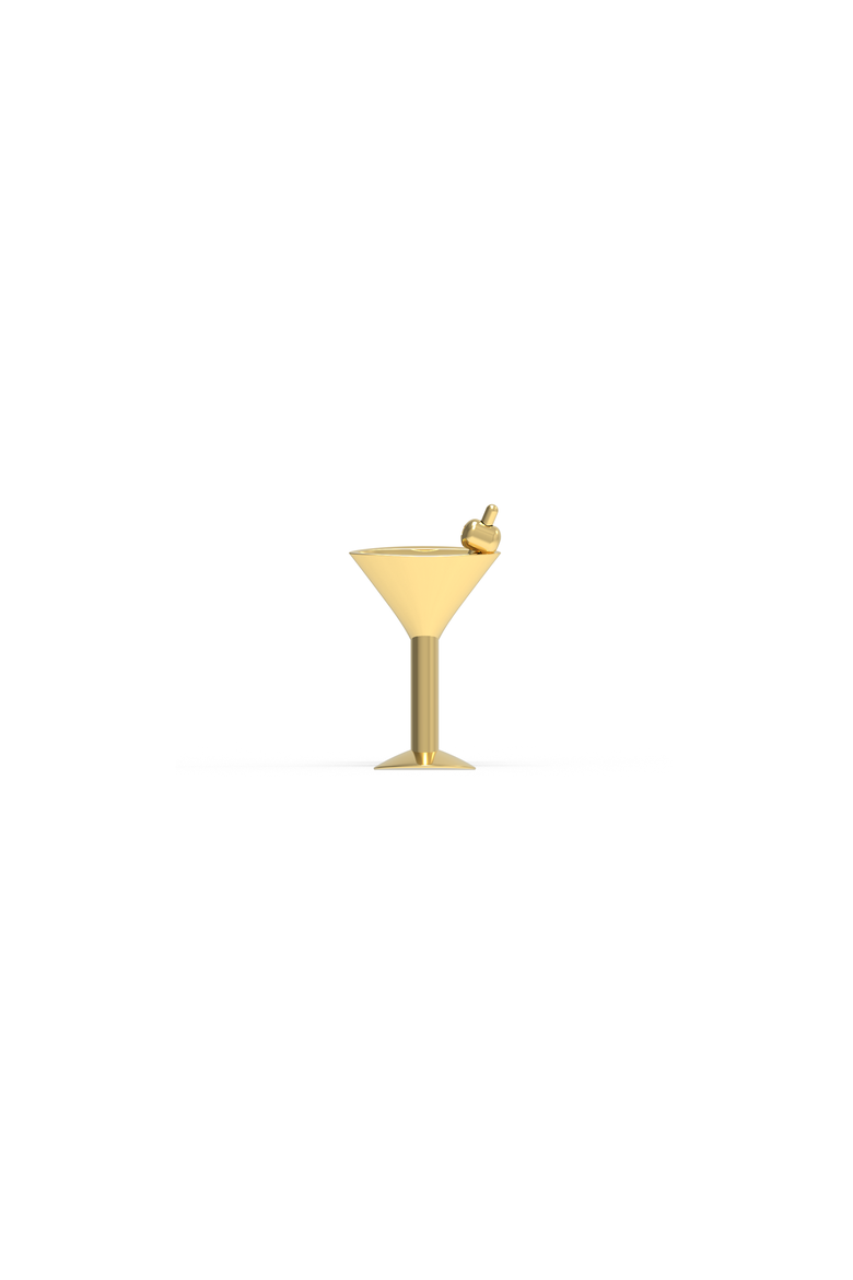 14K Yellow Gold Martini Stud, Alternate, color, Gold - Flat Black