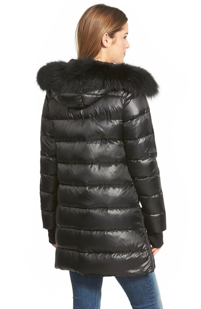 Diane von Furstenberg 'Stella' Hooded Down Walking Coat with Genuine Fox Fur Trim, Alternate, color, 