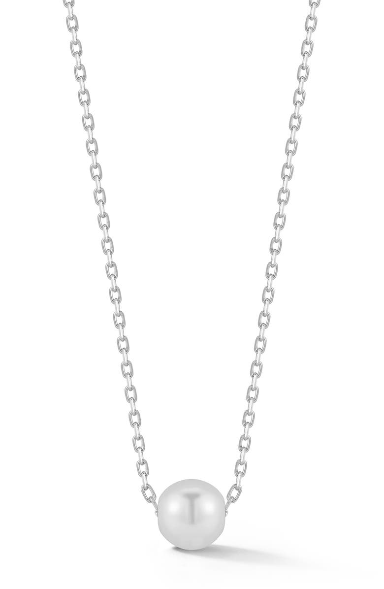 GLAZE JEWELRY 6mm Pearl Necklace, Main, color, Silver