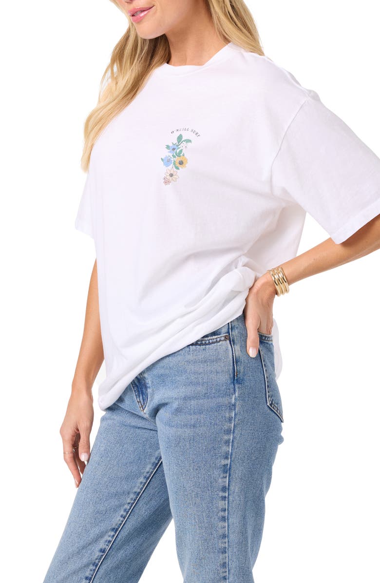 O'Neill Petal Oversize Cotton Graphic T-Shirt, Alternate, color, White