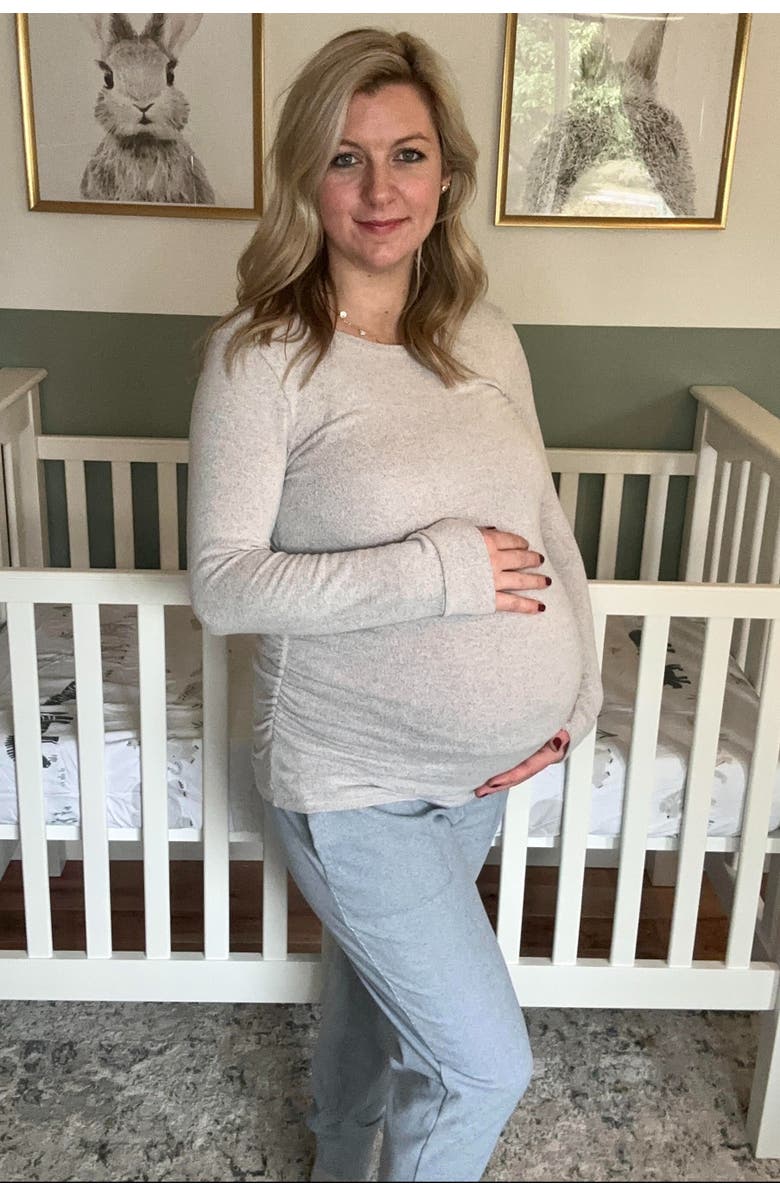 PinkBlush Soft Knit Ruched Maternity Top, Alternate, color,