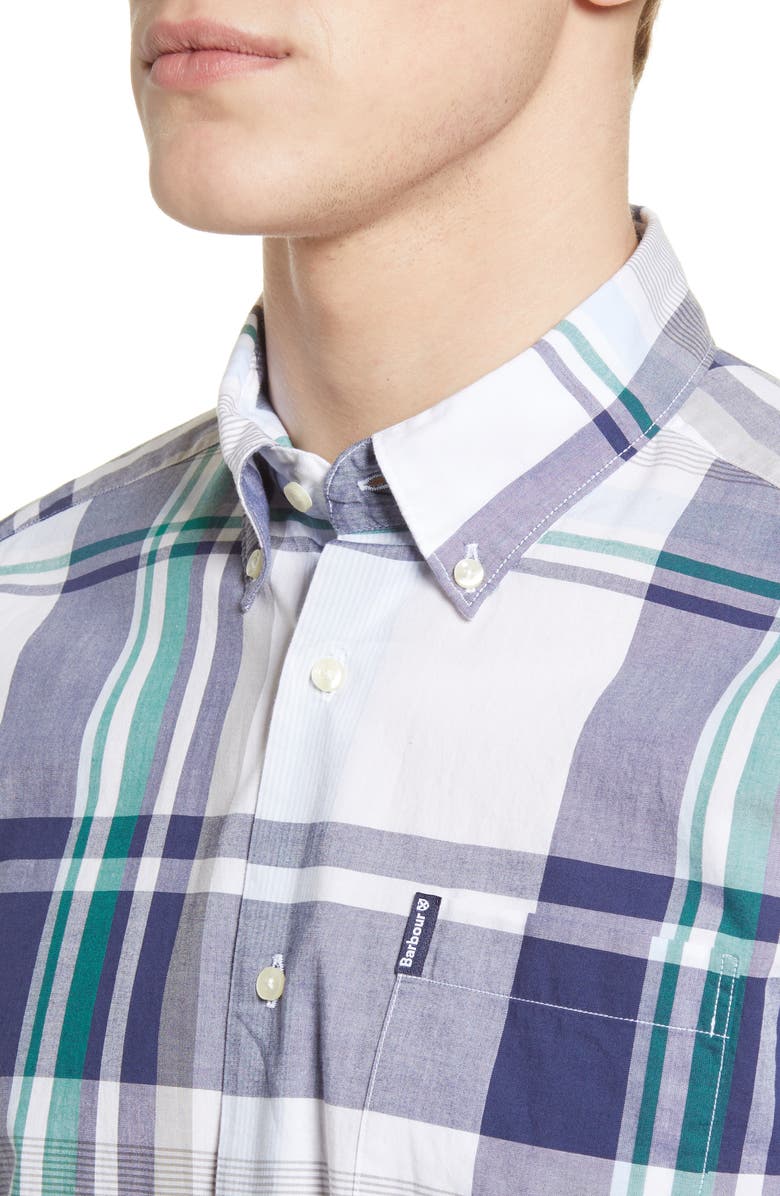 Barbour Madras 7 Tailored Fit Button-Down Shirt, Alternate, color, 