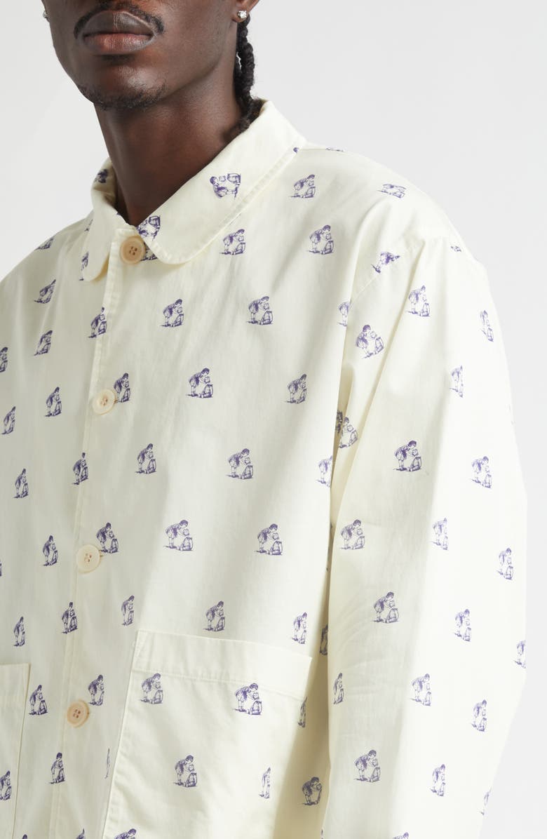 Undercover Teddy Bear Print Pajamas, Alternate, color, Ivory Base