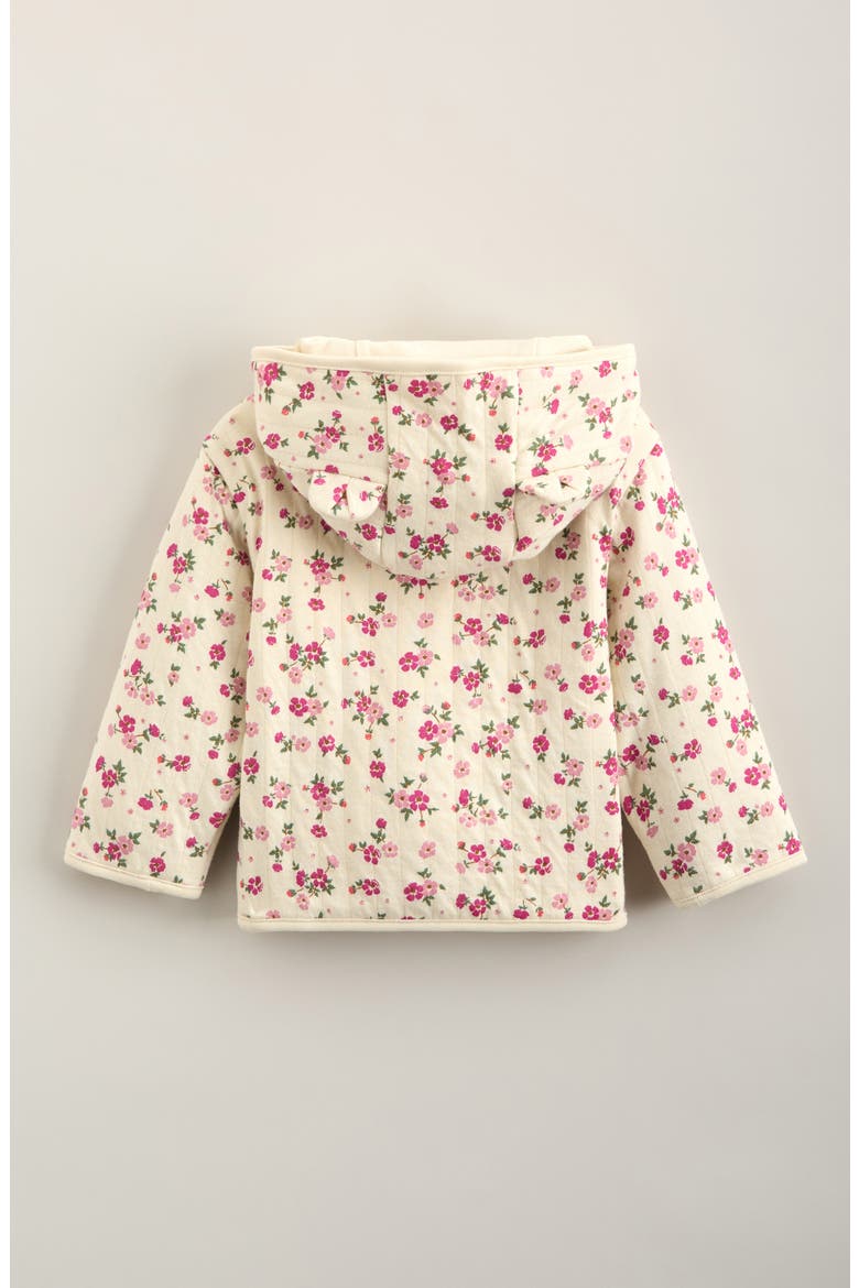 Kids' Quilted Knit Hooded Jacket, Alternate, color, IVORY DOVE FLORAL FARM