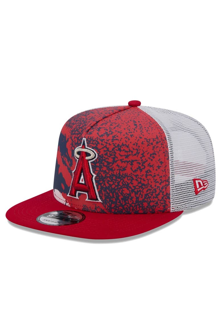 Men's New Era Red Los Angeles Angels Court Sport 9FIFTY Snapback Hat, Main, color, Red
