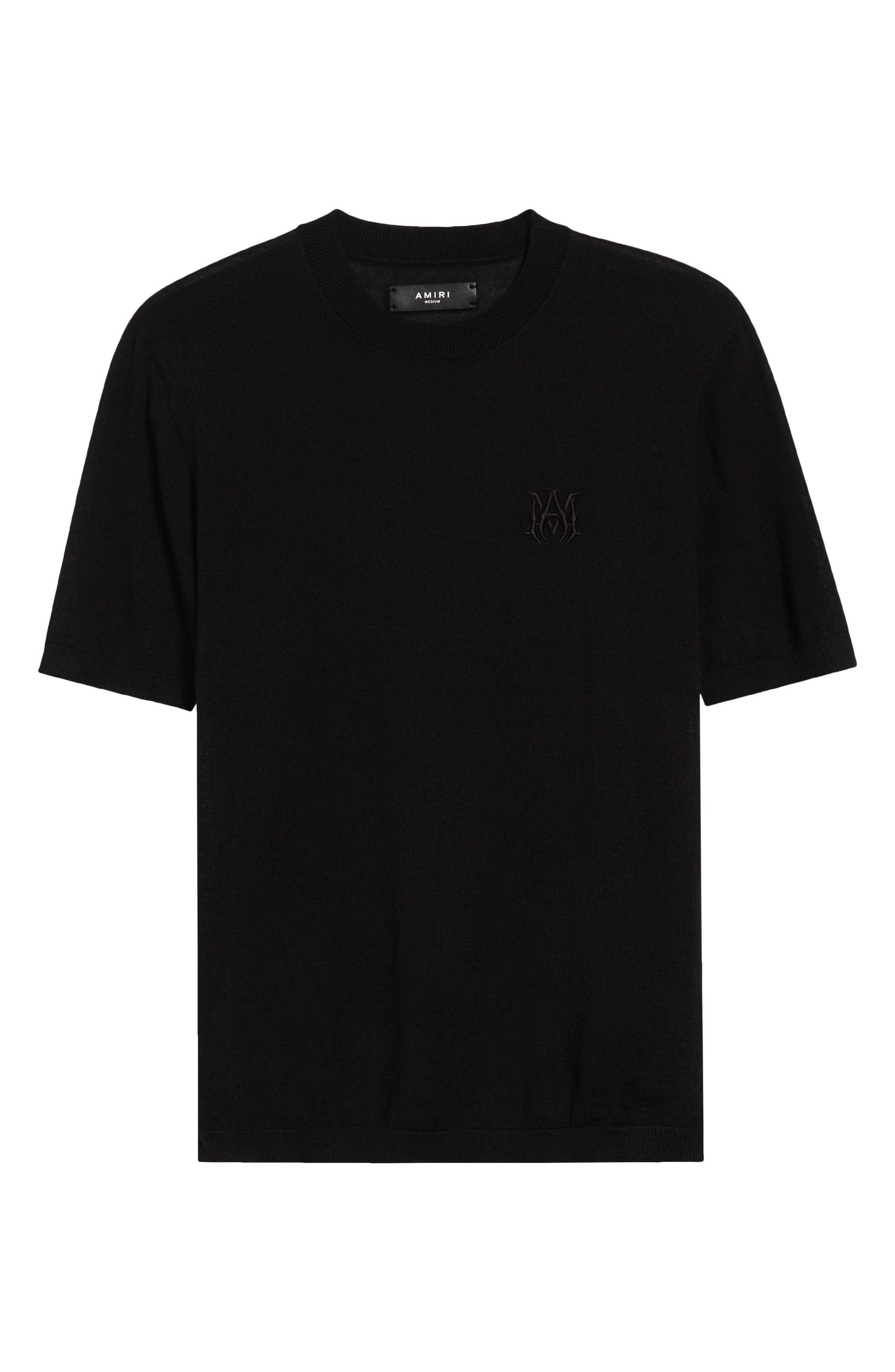 Мужские AMIRI MA Monogram Embroidered Short Sleeve Wool & Silk Sweater — фото 6
