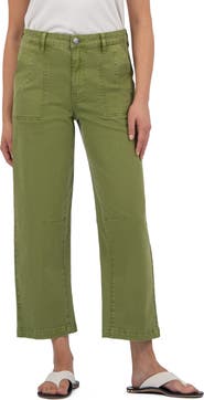 KUT from the Kloth Ashton Crop Barrel Linen Blend Pants