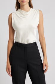 MANGO Mart Drape Neck Top