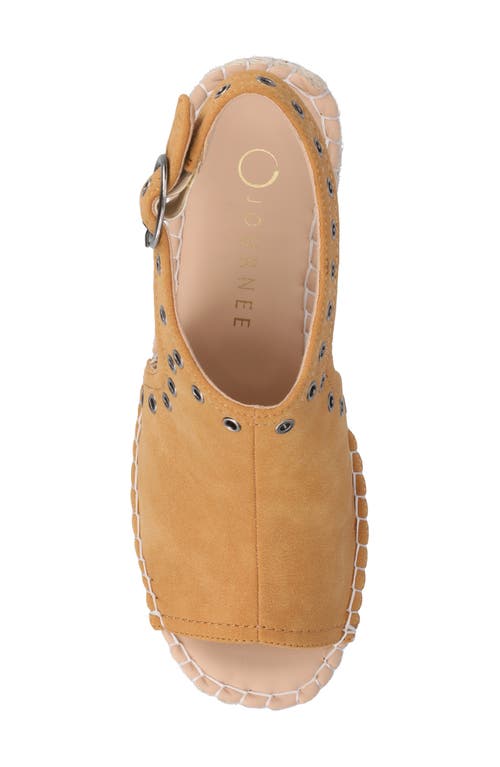 Journee Collection Crisie Espadrille Wedge Sandal In Cognac