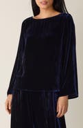 Eileen Fisher Ballet Neck Flare Sleeve Velvet Top