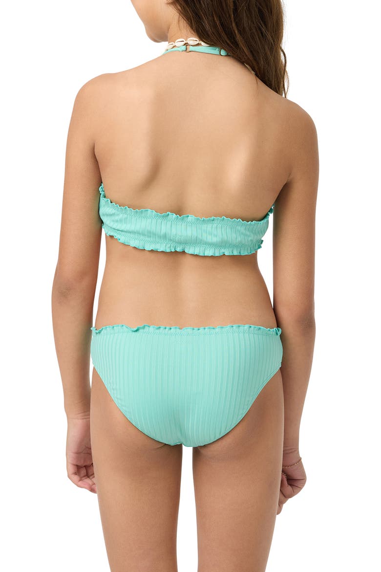 Kids' Shore Break Rib Ruffle Two-Piece Swimsuit, Alternate, color, HOLIDAY