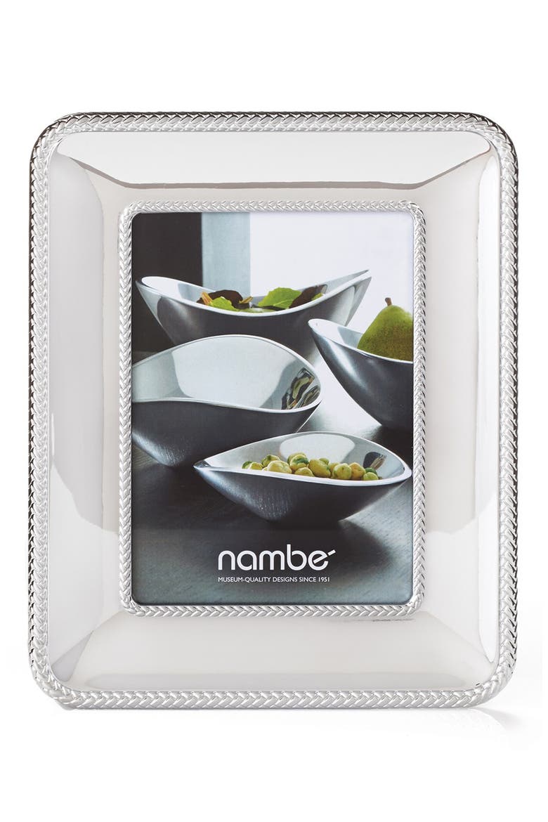 Braid Chrome Picture Frame, Alternate, color, SILVER
